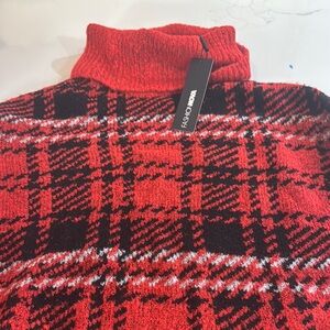 Fashion Nova Red and Black Turtleneck Sweater